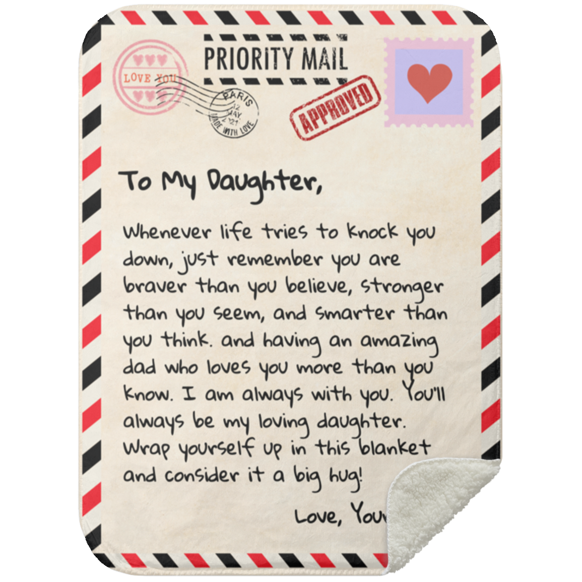 To My Daughter From Dad Letter Blanket | Daughter Gift