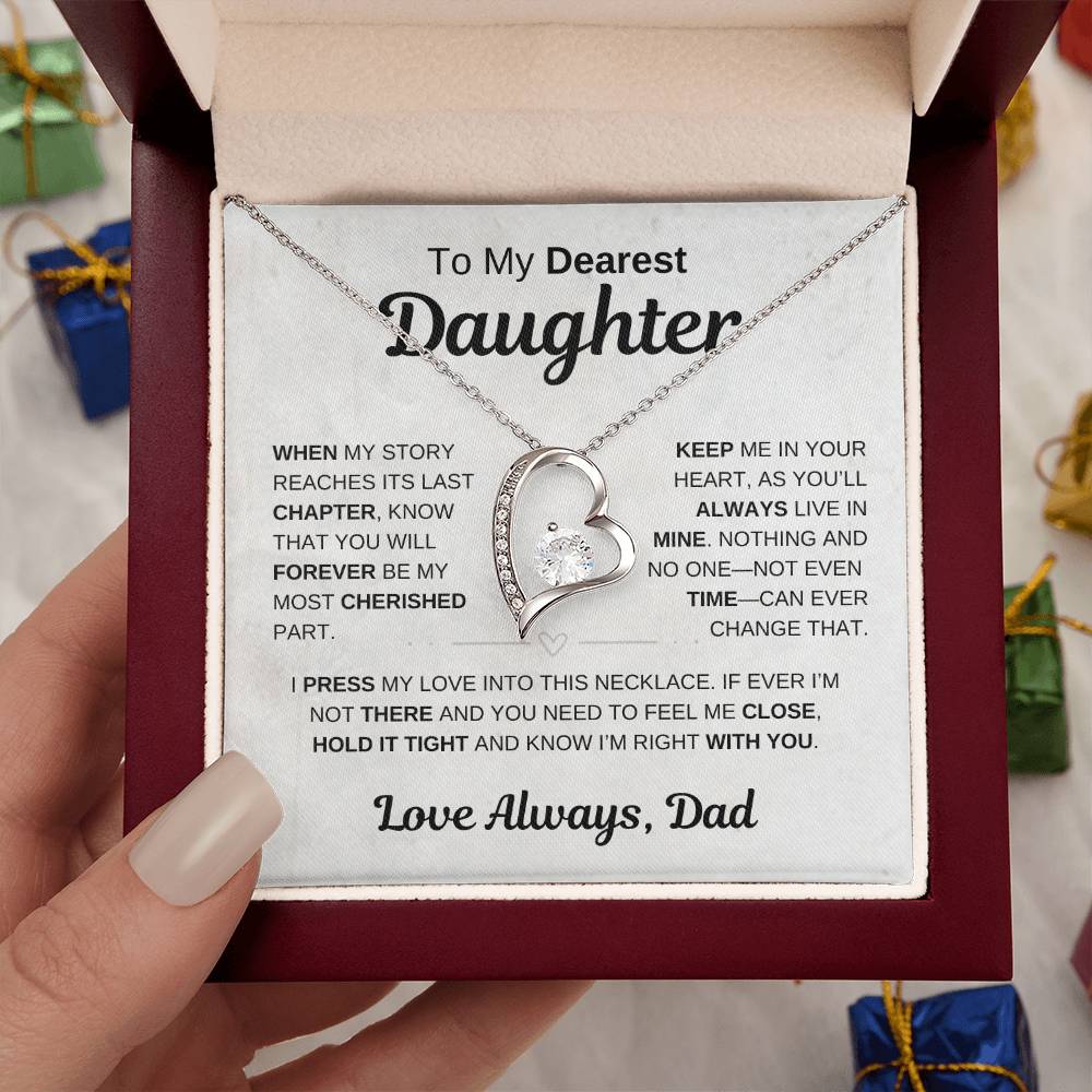 To My Dearest Daughter | Keep Me In Your Heart | Forever Love Necklace