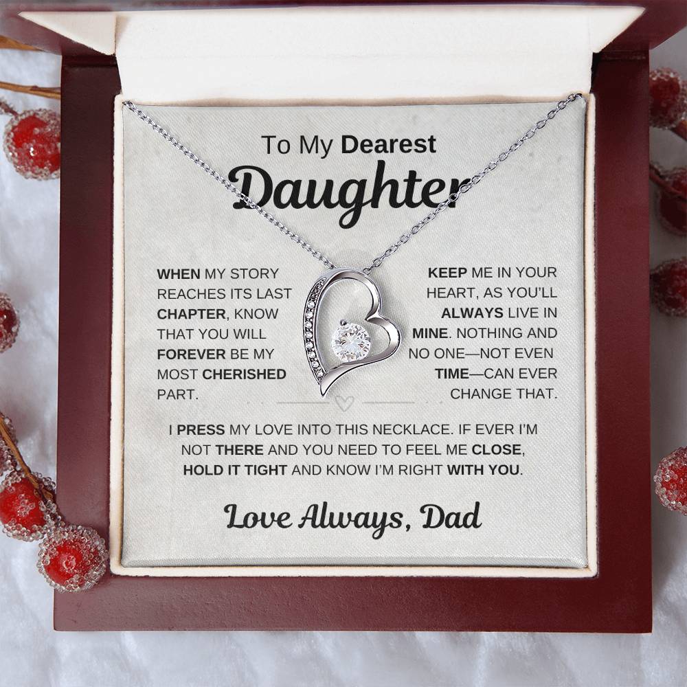 To My Dearest Daughter | Keep Me In Your Heart | Forever Love Necklace