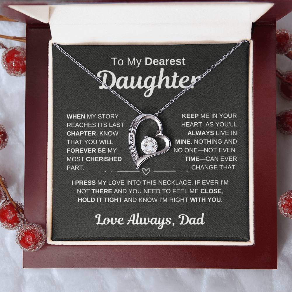 To My Dearest Daughter | Keep Me In Your Heart | Forever Love Necklace