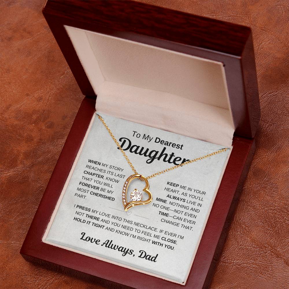 To My Dearest Daughter | Keep Me In Your Heart | Forever Love Necklace