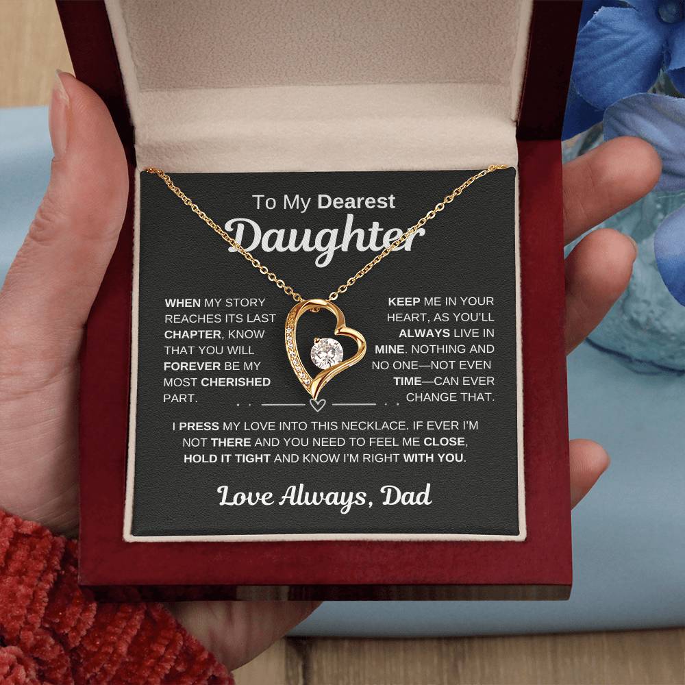 To My Dearest Daughter | Keep Me In Your Heart | Forever Love Necklace