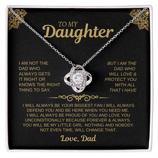 To My Daughter |  I Will Be Your Biggest Fan | (Love Knot Necklace)