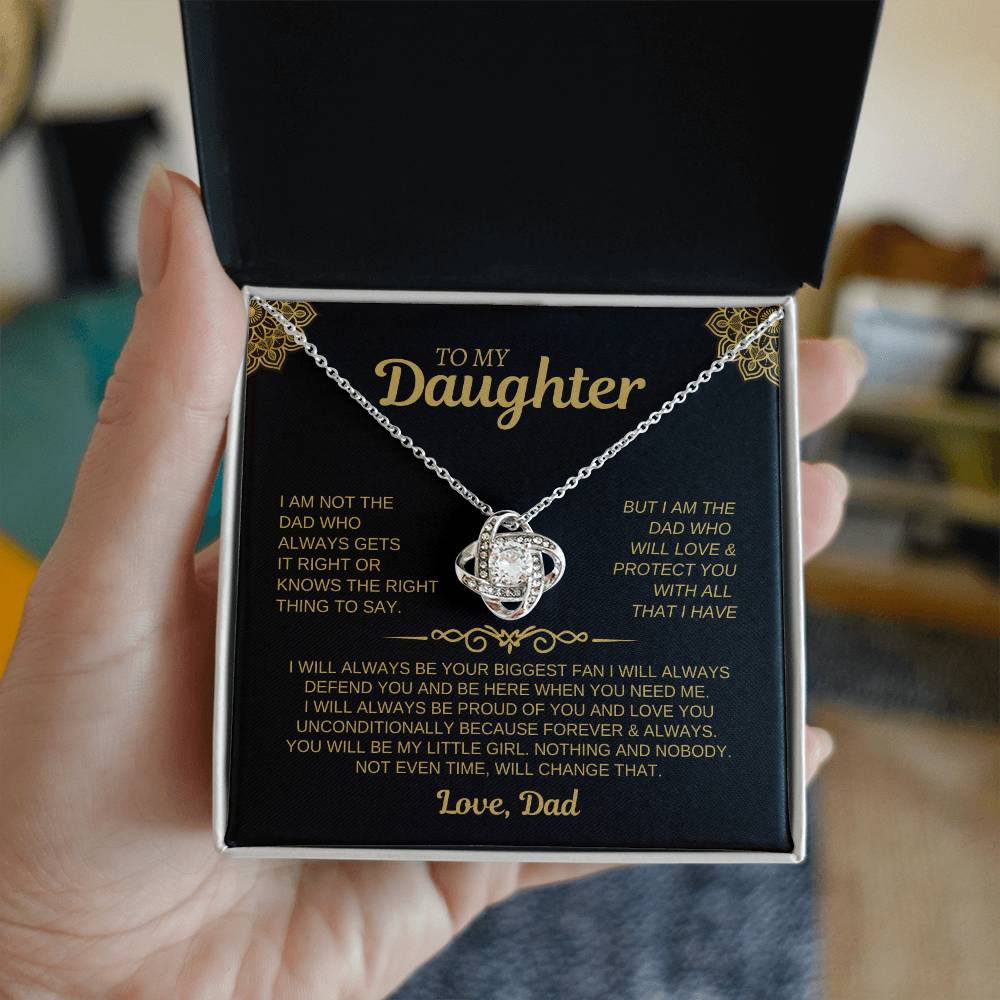 To My Daughter |  I Will Be Your Biggest Fan | (Love Knot Necklace)