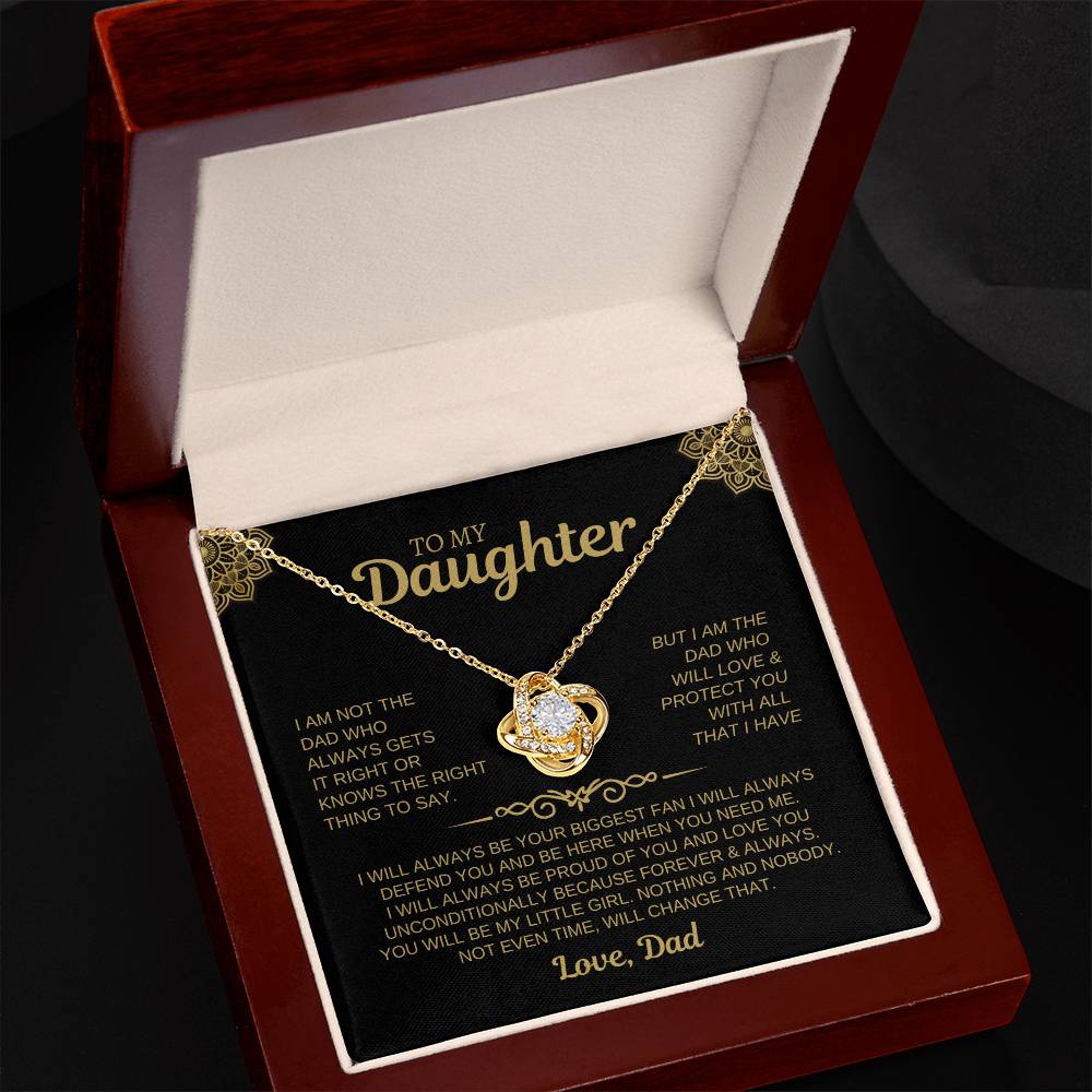 To My Daughter |  I Will Be Your Biggest Fan | (Love Knot Necklace)