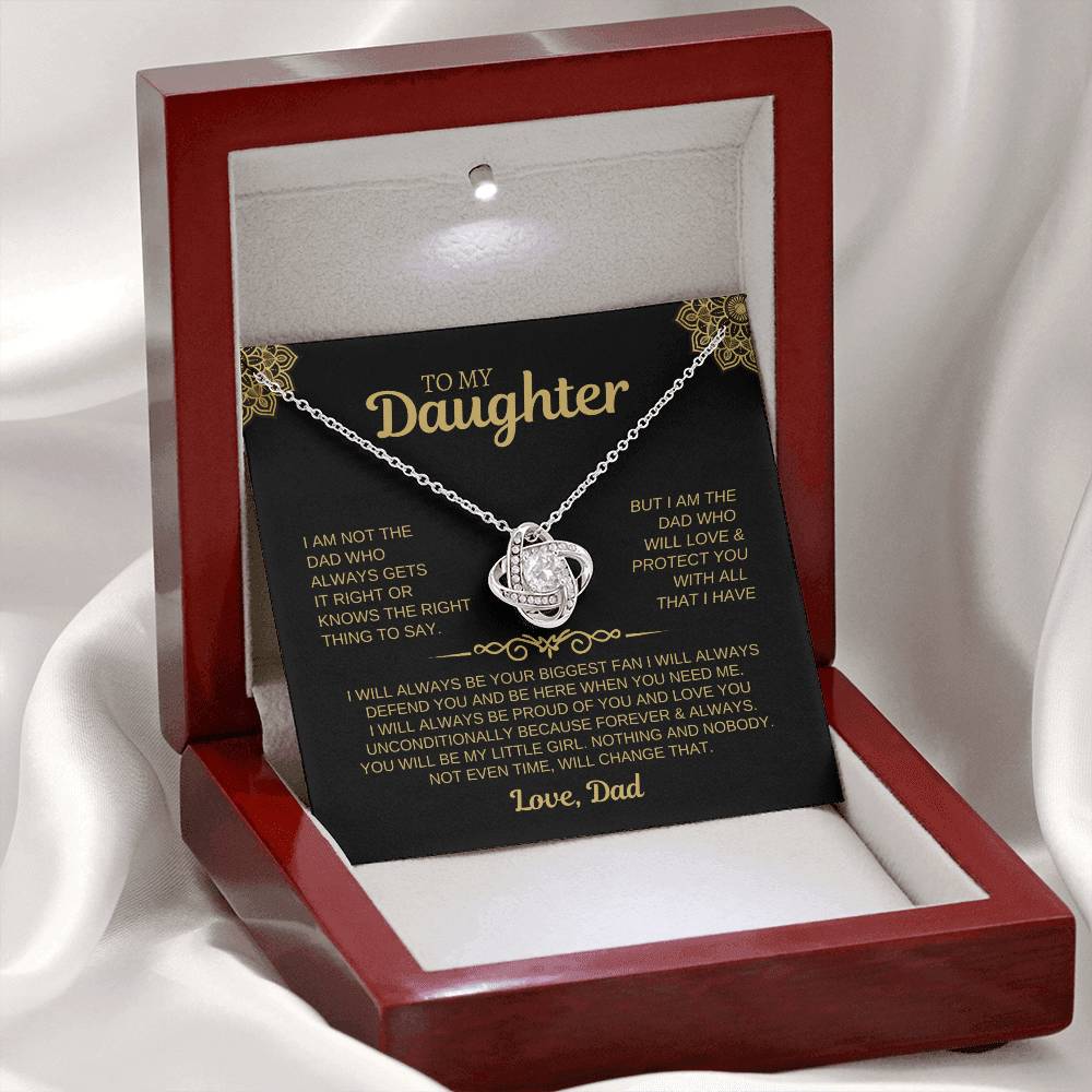 To My Daughter |  I Will Be Your Biggest Fan | (Love Knot Necklace)