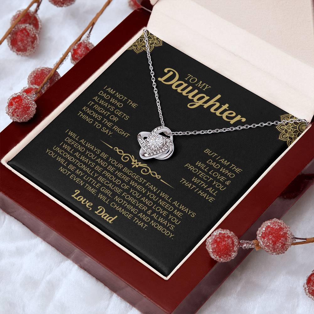 To My Daughter |  I Will Be Your Biggest Fan | (Love Knot Necklace)