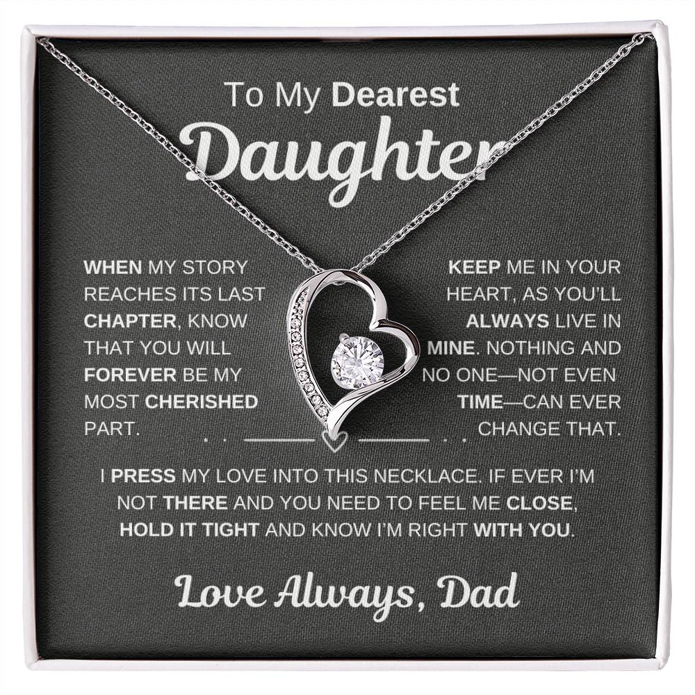 To My Dearest Daughter | Keep Me In Your Heart | Forever Love Necklace