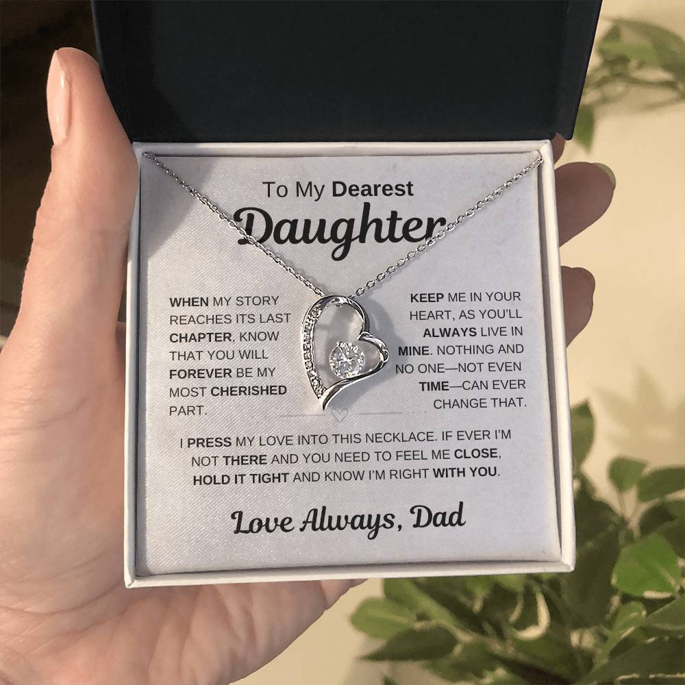 To My Dearest Daughter | Keep Me In Your Heart | Forever Love Necklace