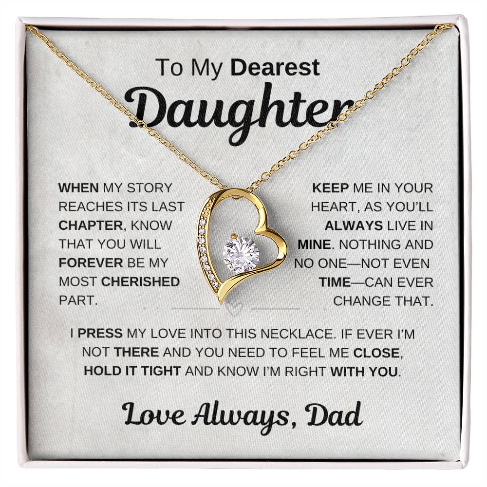 To My Dearest Daughter | Keep Me In Your Heart | Forever Love Necklace