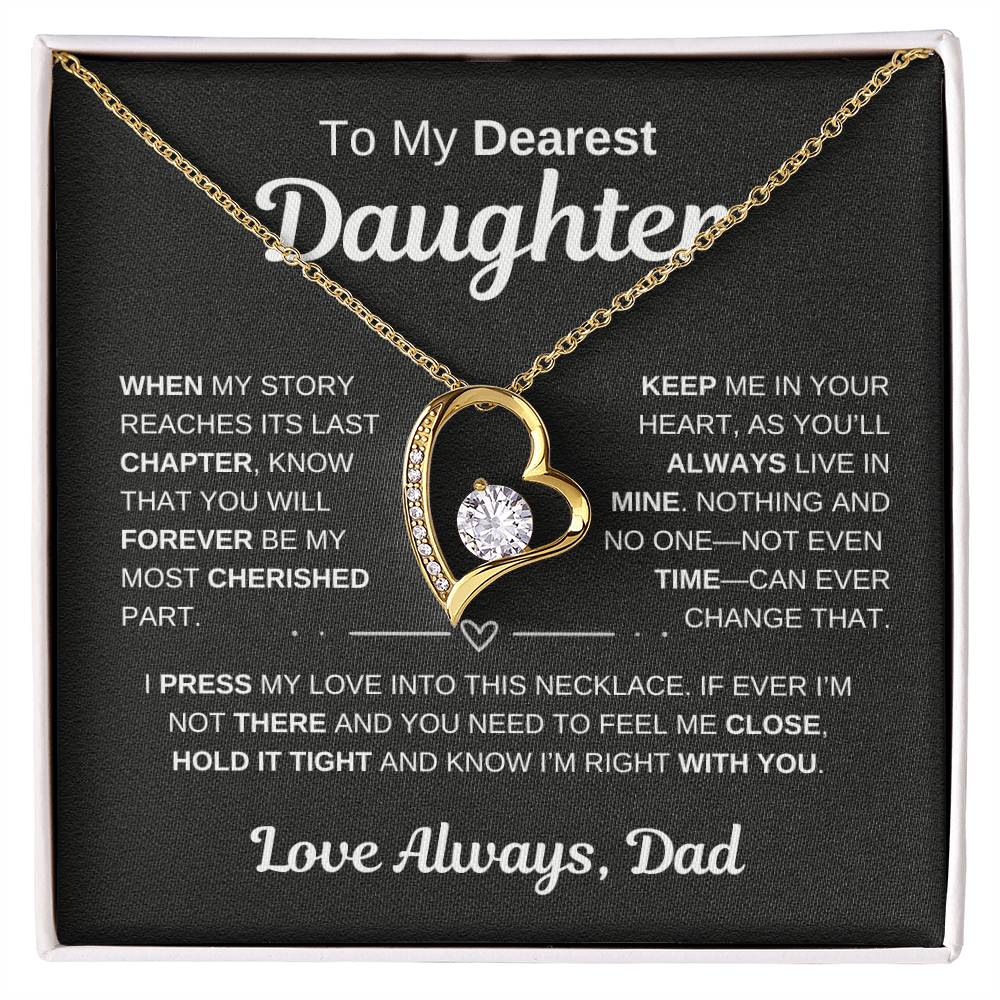 To My Dearest Daughter | Keep Me In Your Heart | Forever Love Necklace