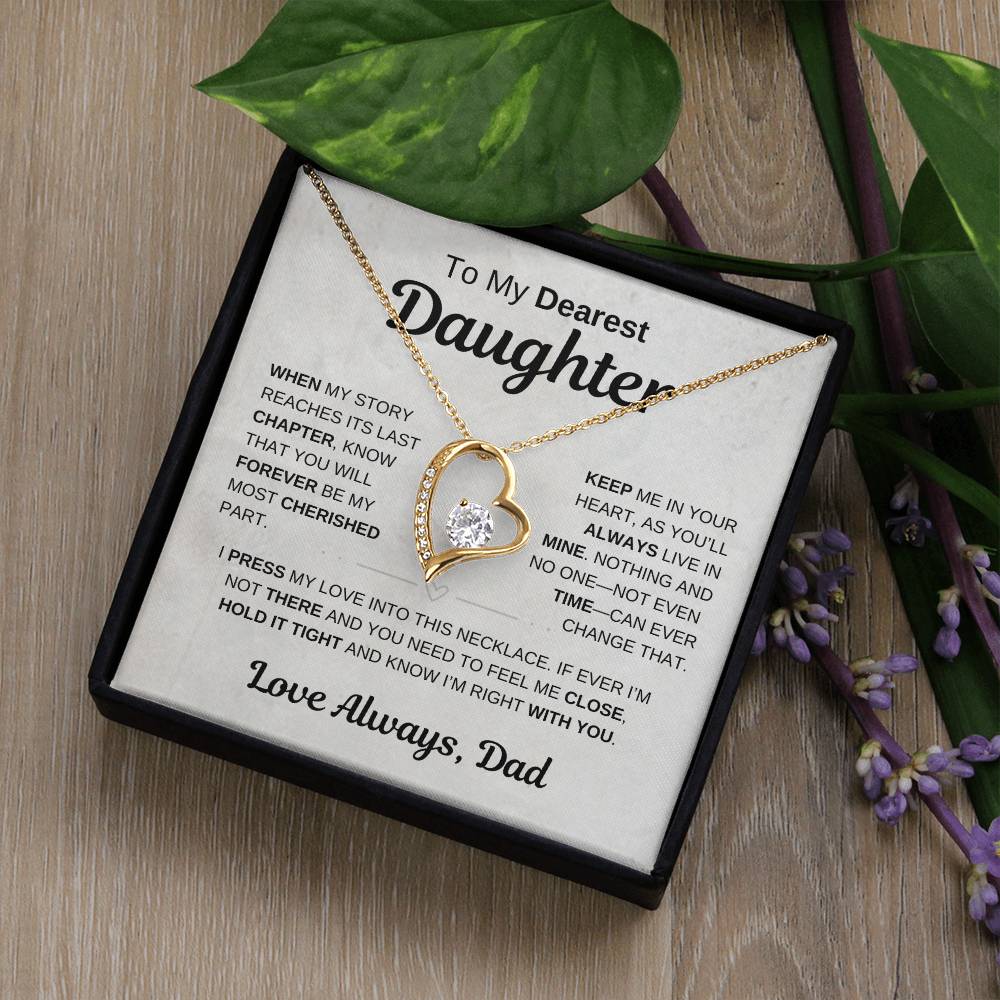 To My Dearest Daughter | Keep Me In Your Heart | Forever Love Necklace