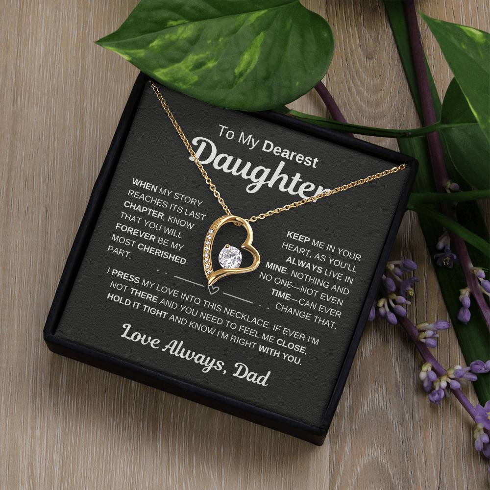 To My Dearest Daughter | Keep Me In Your Heart | Forever Love Necklace