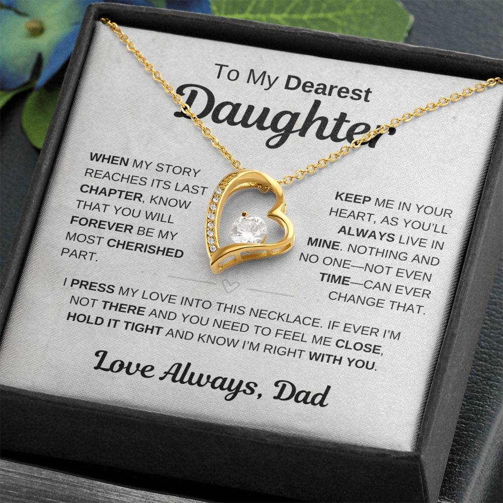 To My Dearest Daughter | Keep Me In Your Heart | Forever Love Necklace