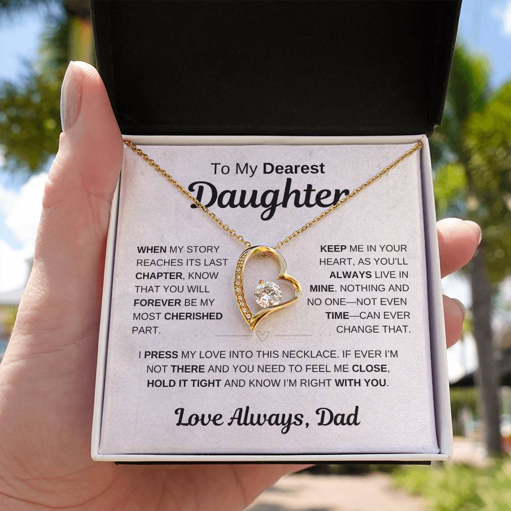 To My Dearest Daughter | Keep Me In Your Heart | Forever Love Necklace